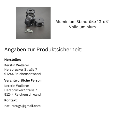 Aluminium Standfüße "Groß" - Vollaluminium - naturzeugs