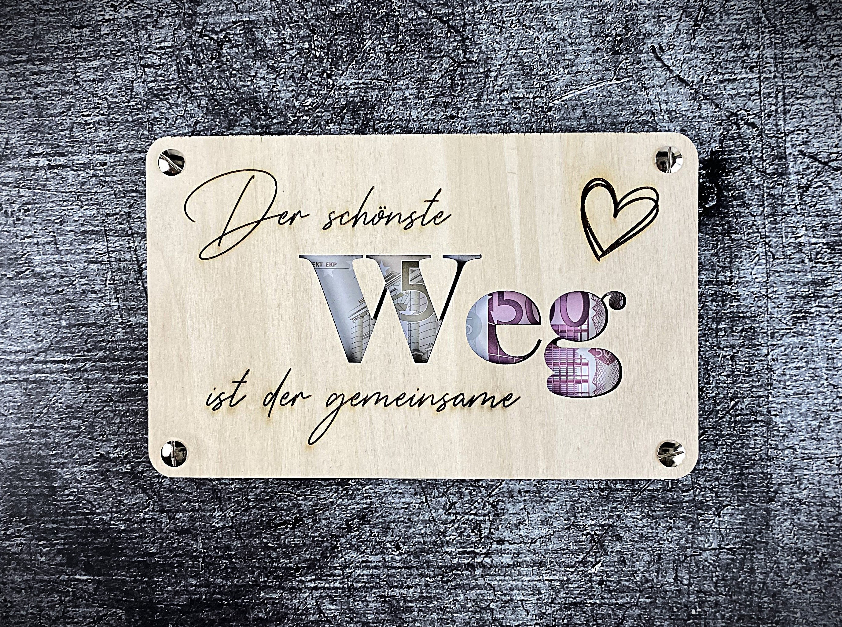 Geldgeschenkkarte Der schönste weg ist der gemeinsame
