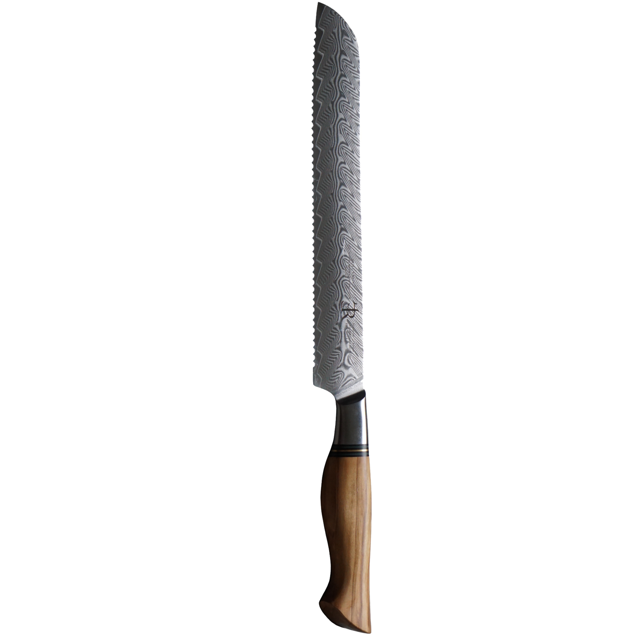 Küchenmesser der ST650 Serie "Luxury-Set" von Ryda Knives | 3 teiliges Messerset, Chefmesser, Brotmesser, Allzweckmesser, Damast