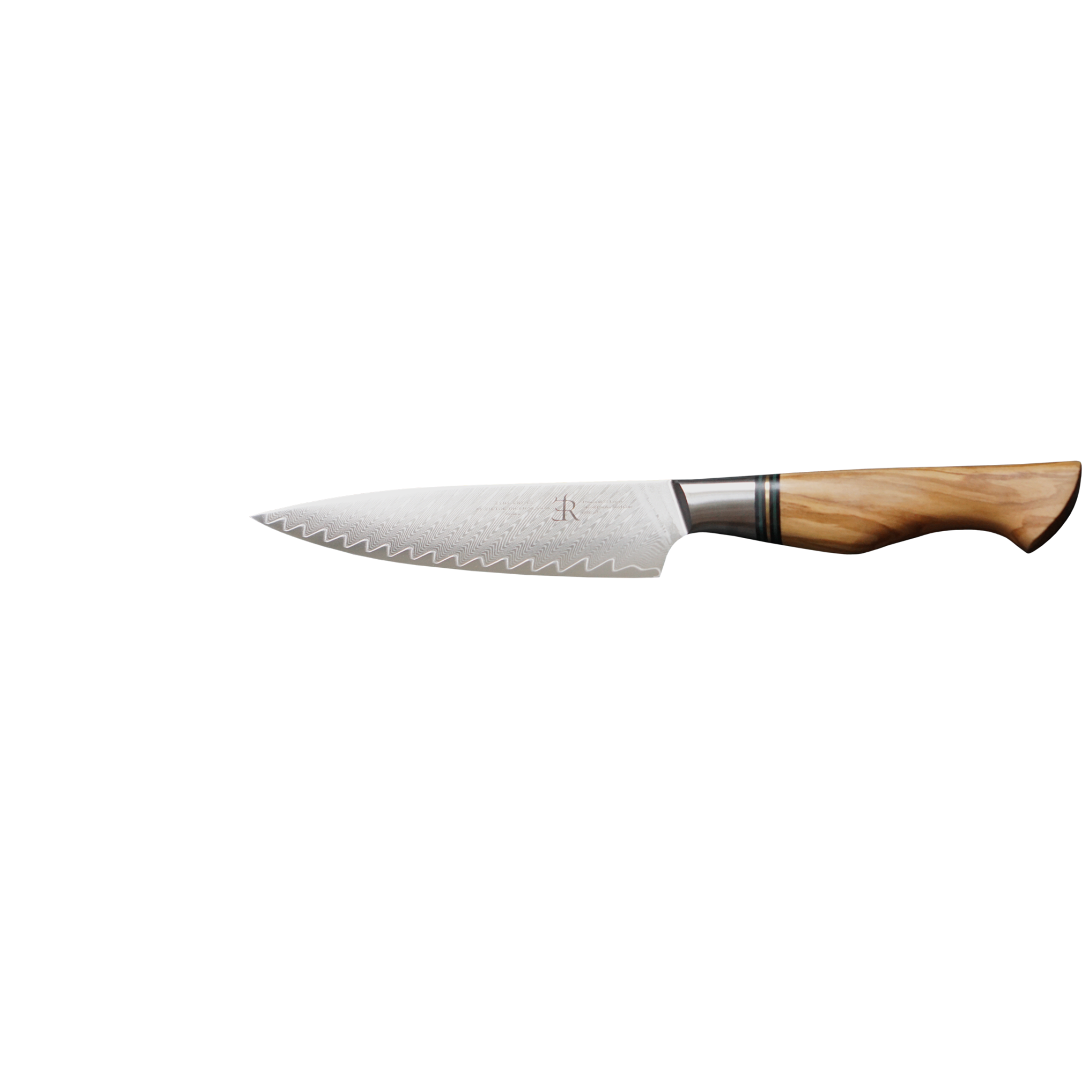 Küchenmesser der ST650 Serie "Luxury-Set" von Ryda Knives | 3 teiliges Messerset, Chefmesser, Brotmesser, Allzweckmesser, Damast