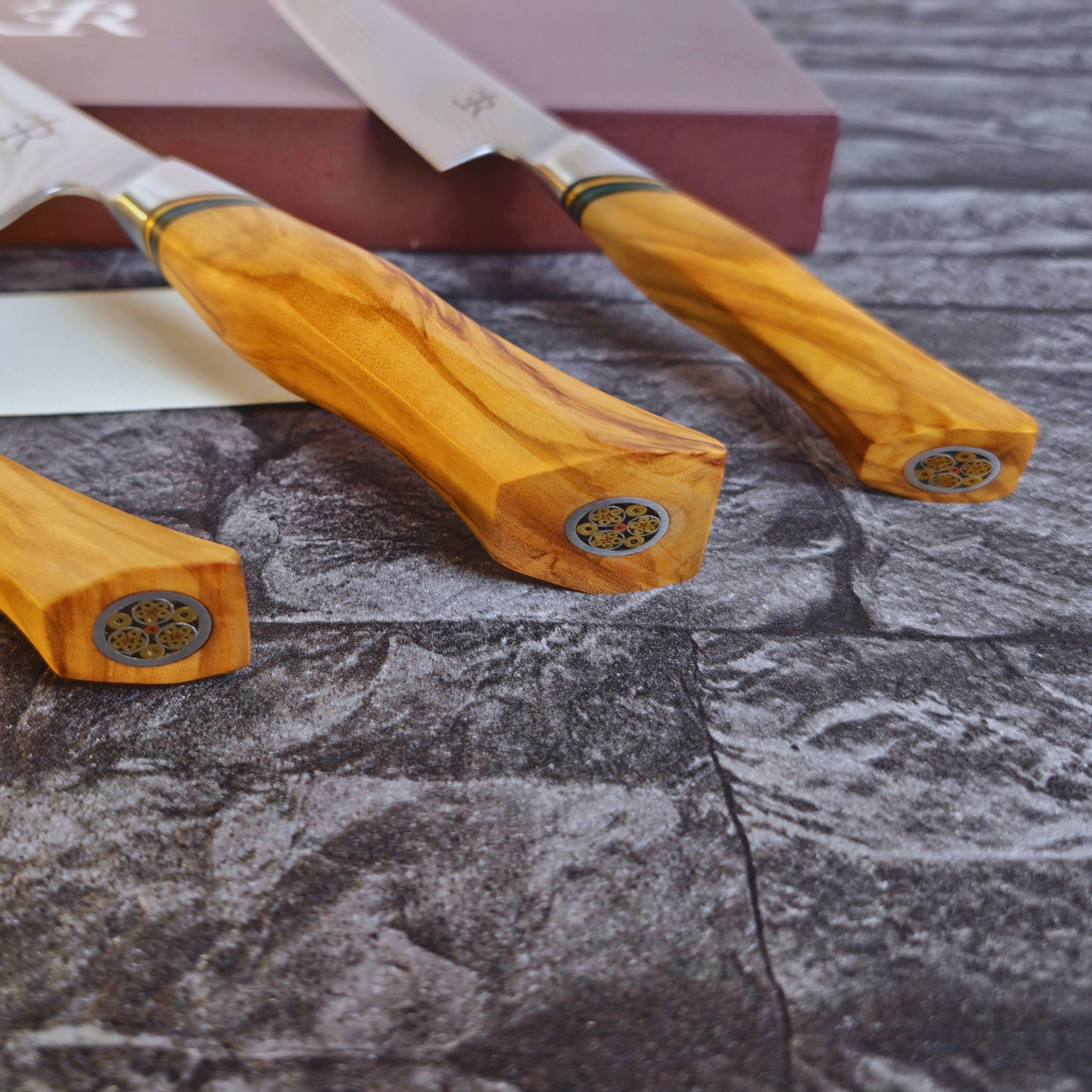 Küchenmesser-Set #3 der A-73 Serie | Chefmesser, Allzweckmesser und Schälmesser von Ryda Knives