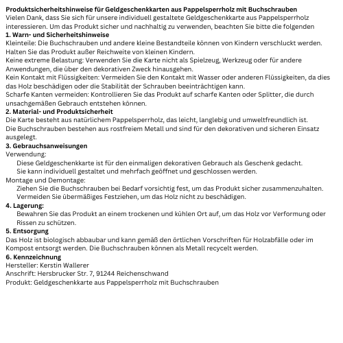 Geldgeschenkkarte "Viel Glück" - naturzeugs