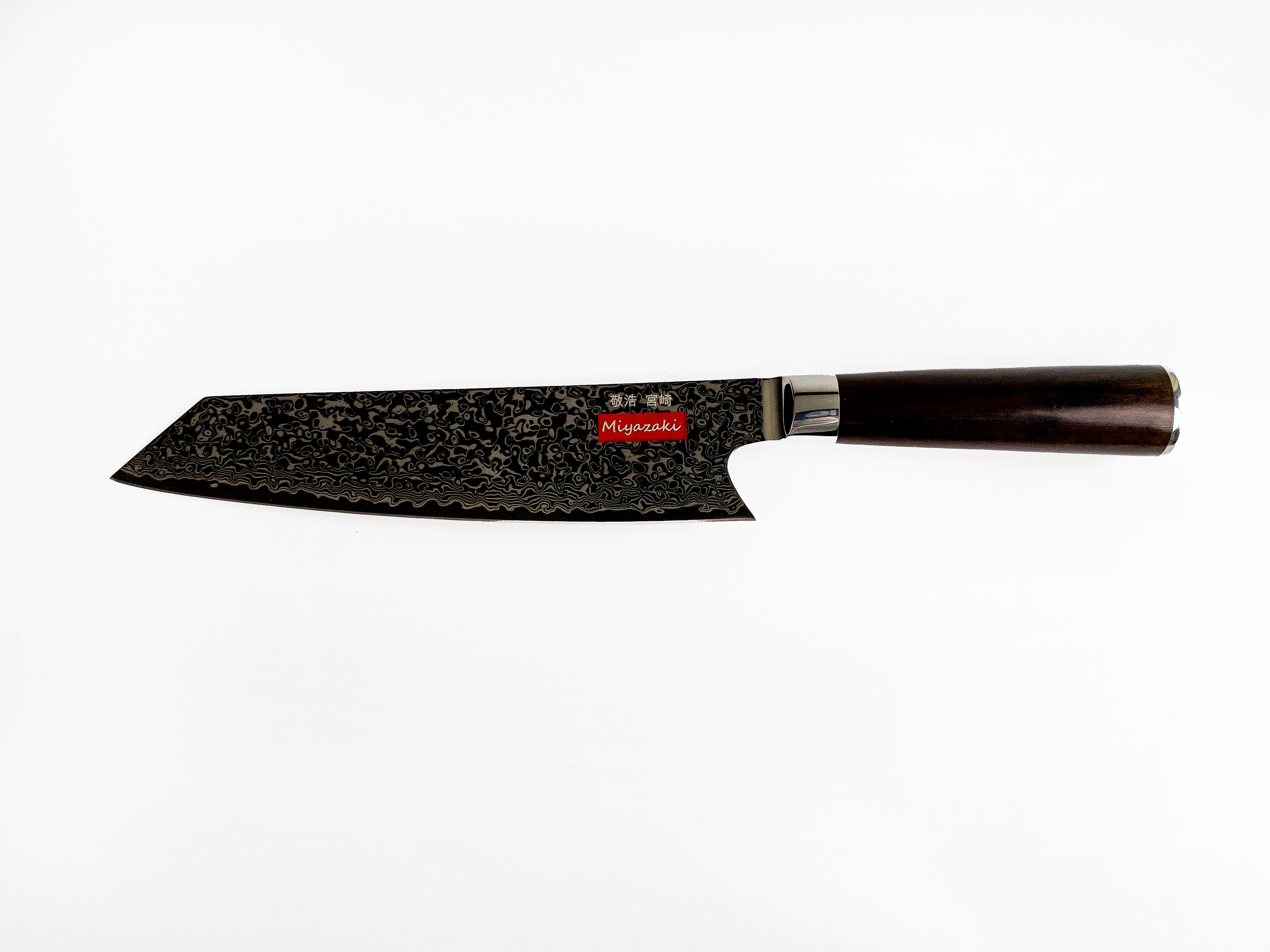 Damastmesser | Santokumesser | VG -10 Damaststahl, 67 Lagen | 33,4cm Länge | Ebenholz | Höchste Schärfe & Schnitthaltigkeit - naturzeugs