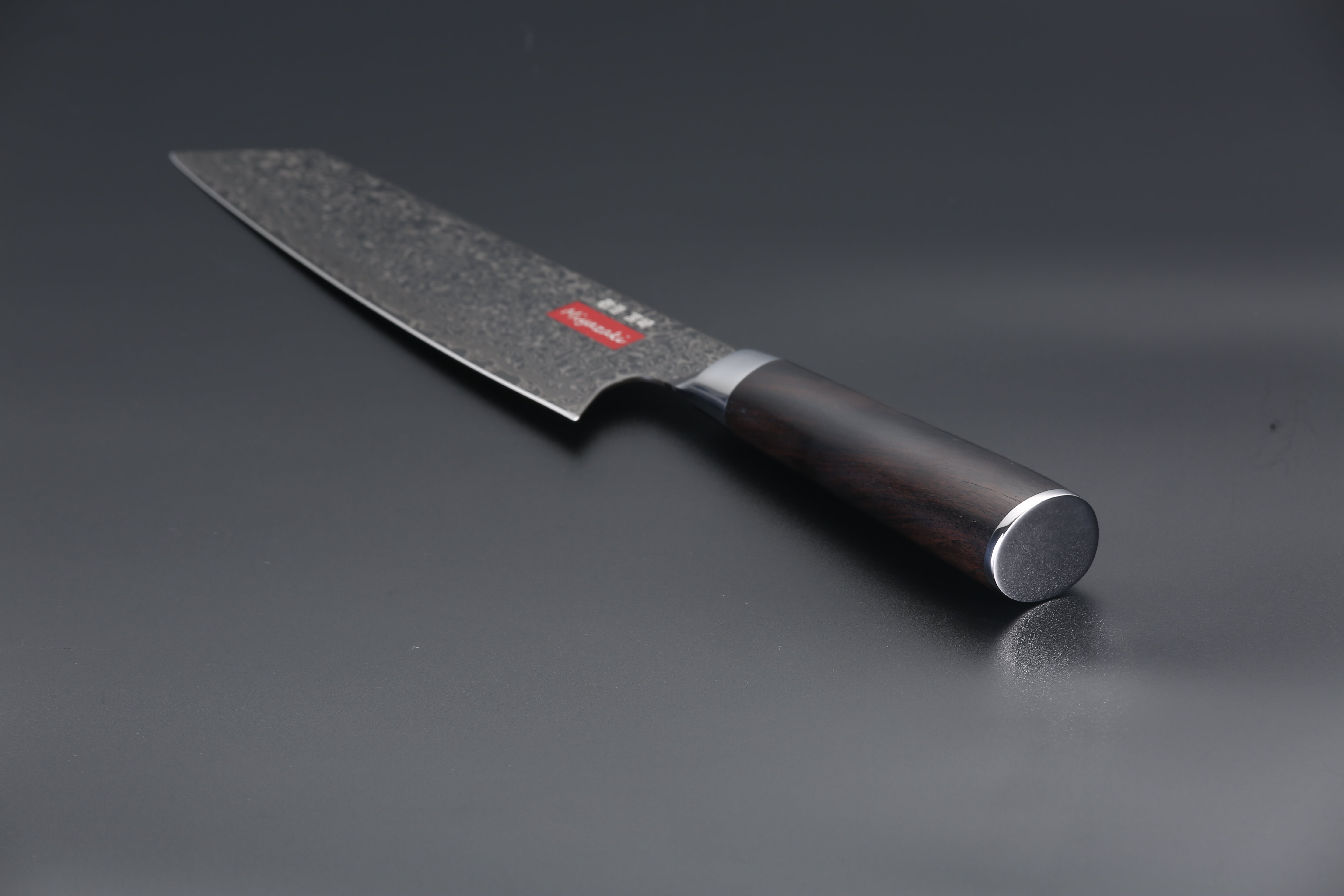 Takahiro Miyazaki Santokumesser 8 inch, VG-10 damast mit Griff aus Ebenholz