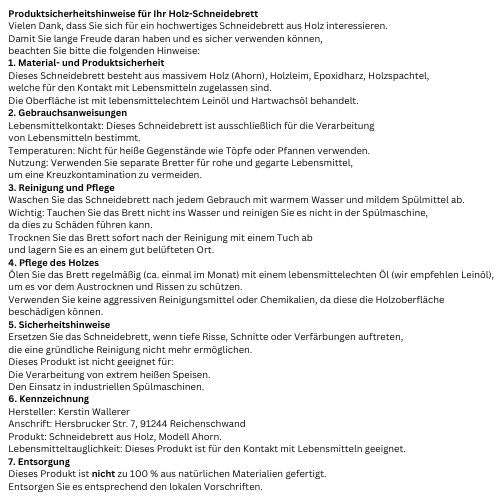 Schneidebrett aus Ahorn - naturzeugs