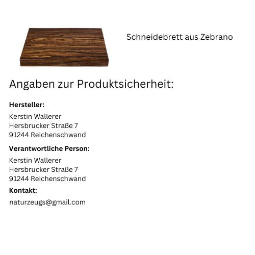 Handgefertigtes Unikat – Schneidebrett aus edlem Zebrano-Holz - naturzeugs