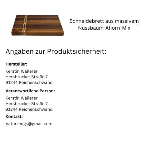 Schneidebrett aus massivem Nussbaum-Ahorn-Mix - naturzeugs