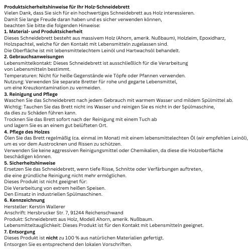 Schneidebrett aus massivem Nussbaum-Ahorn-Mix - naturzeugs