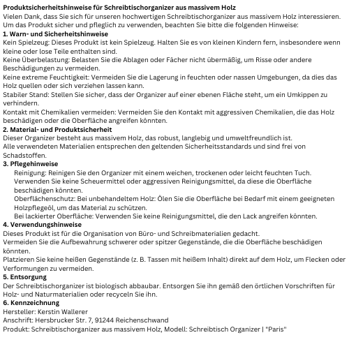 Schreibtisch Organizer | "Paris" - naturzeugs