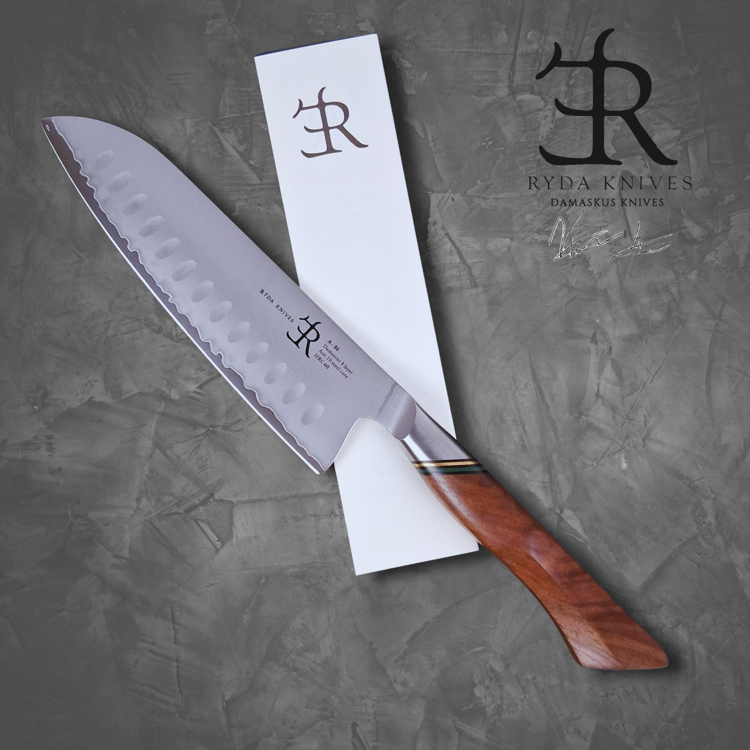 Santoku Messer der A-30 Serie | Küchenmesser von Ryda Knives