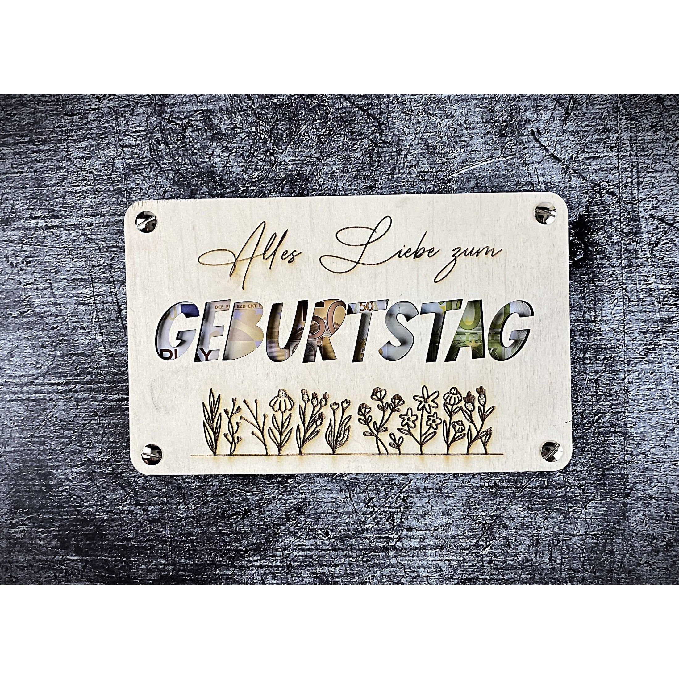 Geldgeschenkkarte "Geburtstag" Blumen - naturzeugs