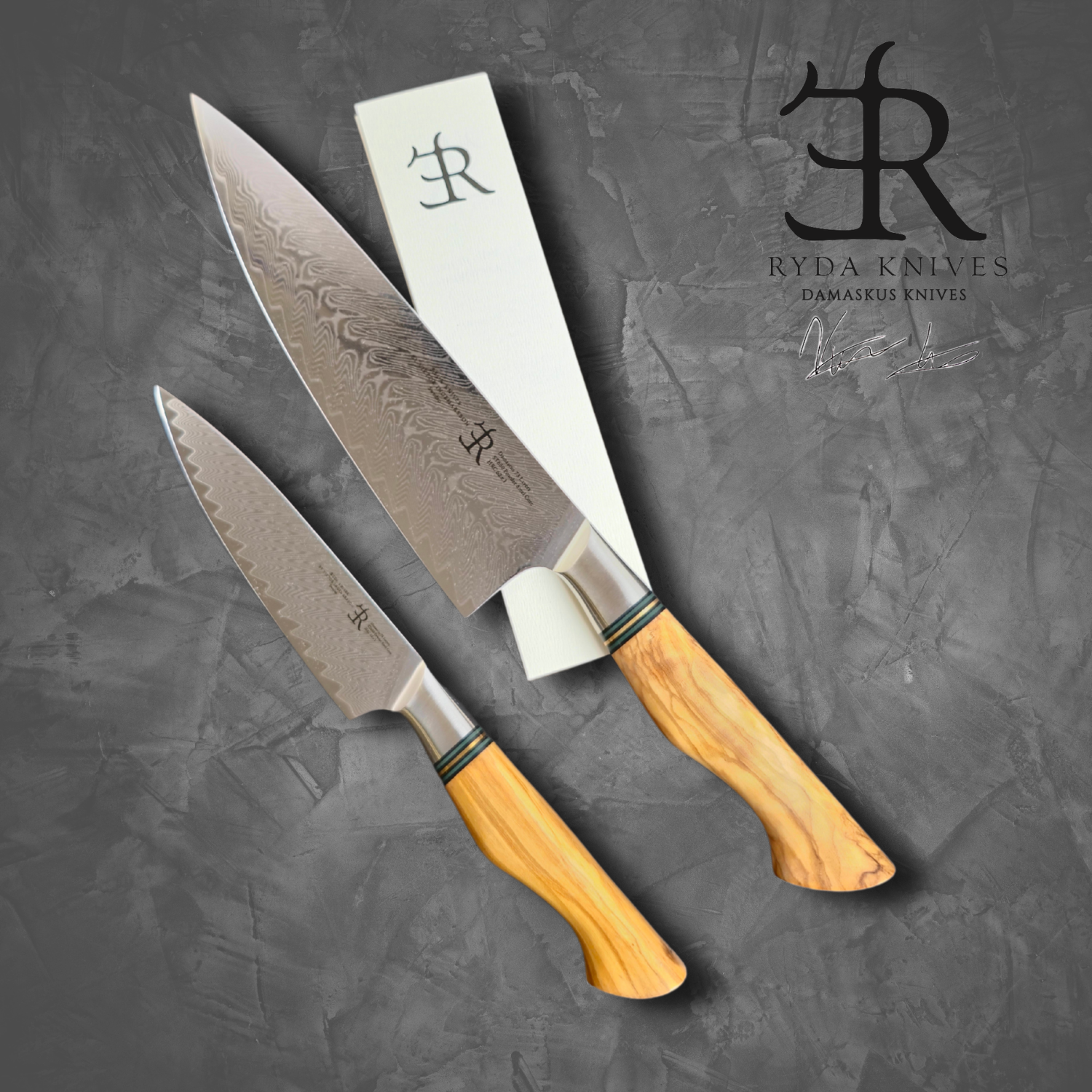 Küchenmesser der ST650 Serie "Geschenk-Set" von Ryda Knives | 2 teiliges Messerset